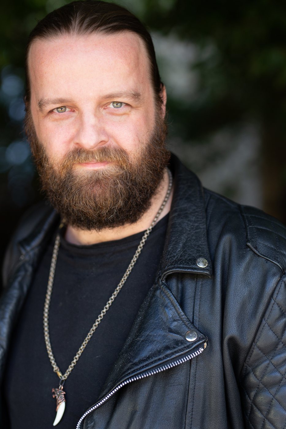 Jay Graham in a leather jacket