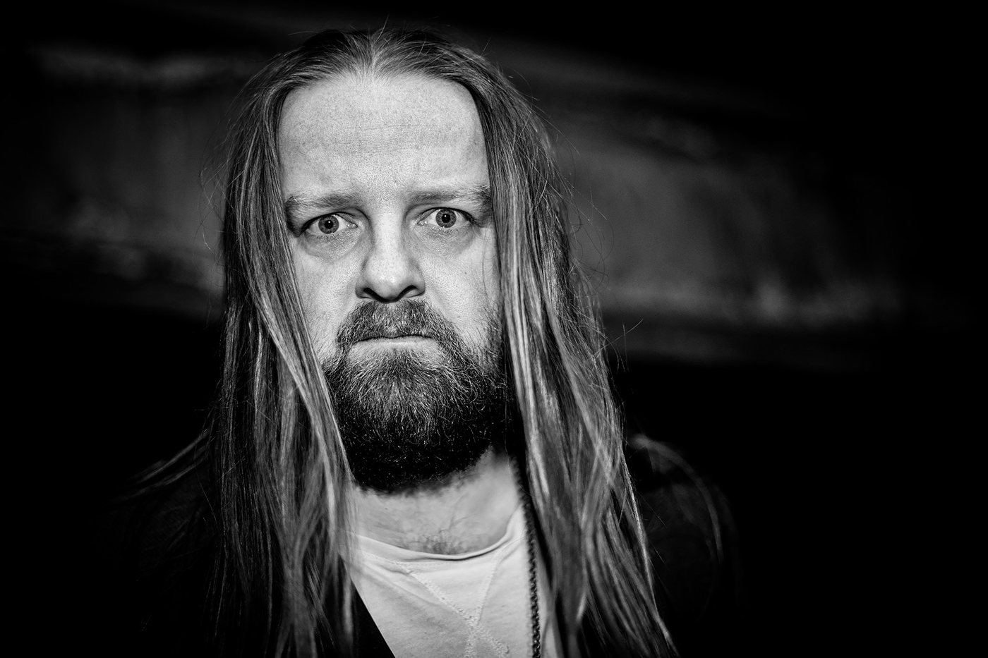 Jay Graham, black and white, intense