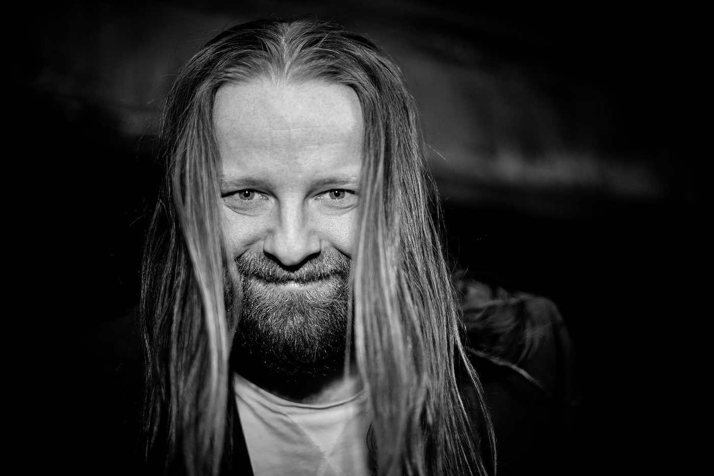 Jay Graham, black and white, grinning